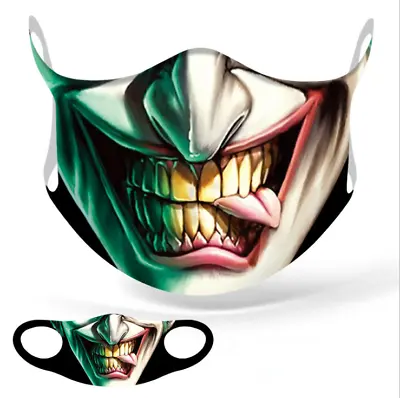 AU 3D Funny Joker Fabric Face Mask Print Washable Protective Marks  With Filters • $7.99