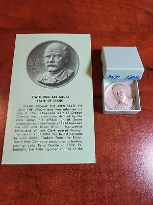Medallic Art Company Idaho Statehood Silver Medal Gutzon Borglum • $32