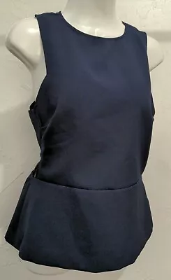 H&M Womens Top Sleeveless Ladies Zip Back Blue Shirt Blouse Size 8 • $10.25