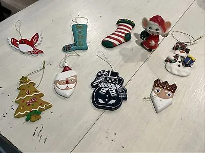 Vintage Christmas Assorted Ornaments/Decorations Lot Of 9 • $6.50