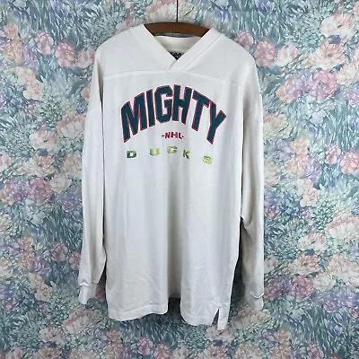 Vintage Lee Sport Long Sleeve Mighty Ducks National Hockey League Shirt Men's XL • $12.99