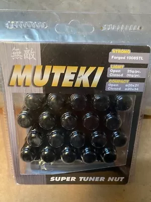 Muteki 20 Piece Wheel Tuner Lug Nuts (31885b/open End/12x1.25/black) • $55.80