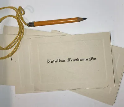 Vintage Business Calling Cards Lot Of 10-1940’s Natalina Scardamaglia W/ Pencil • $2.99