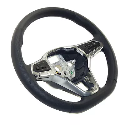 Multifunction Steering Wheel Leather Heated DSG VW Passat B8 Mfa Wheel Black • $215.35