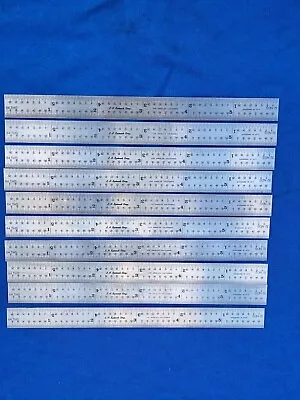 Lot Of 10ea. Vintage 6  Stainless Steel Rulers: 10th's 100th's 32nd's 64th's • $28.20