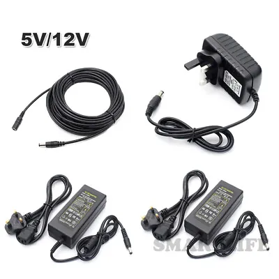 AC DC 12V 5V 1A/2A/3A/5A Power Supply Adapter Charger For CCTV Camera LED Strip • £2.23