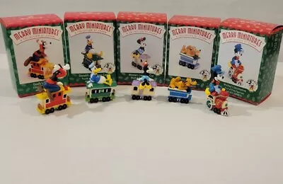 Vintage 1998 Disney Merry Miniatures Mickey Mouse Express Train Complete Set NIB • $20