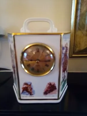 Large Horse Racing Themed Pointers London  Mantlepiece Clock Unused • £28