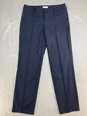 Helmut Lang Pants Womens Size 6 Navy Blue Dress Trousers Flat Front Wool Blend • $47.95