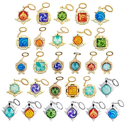 Eye Of God Key Chain Genshin Impact Vision Game Project Luminous Pendant Keyring • $14.29