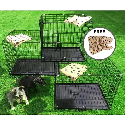 £39.99 • Buy Dog Cage Pet Puppy Foldable Metal Carry Transport Crate Carrier S M L Xl Xxl 