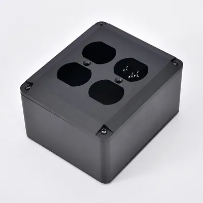 Black Full Aluminum Audio Power Socket Chassis Hifi American Standard Outlet Box • $29.45