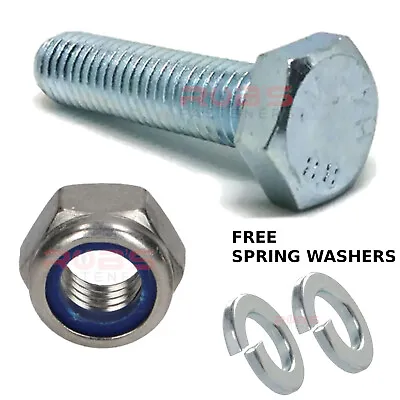 Bolts And Nuts M3 M4 M5 M6 M8 M10 Fully Threaded Screws Bzp Free Spring Washers • £2.59