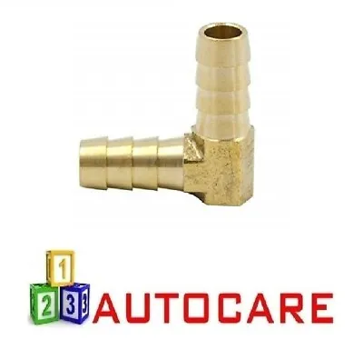 8mm Brass Barbed 90 Degree Elbow Fuel Gas Air Water Hose Joiner Adapter Fitting • £4.34