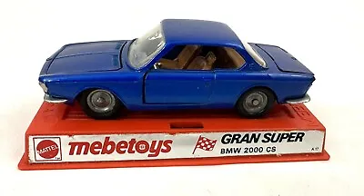 VTG MEBETOYS Gran Super BMW-2000 Coupe Sport Blue Car A17 Italy Diecast 1:43 • $149.95