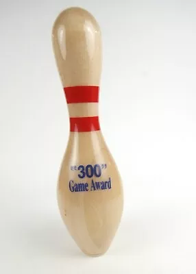 AMF 300 Perfect Game Award Wooden Maple Full Size Bowling Pin Trophy Pre-owned • $45