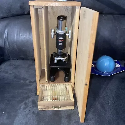 Vintage Research MarkxII 100xto300x Microscope No. W/ Wooden Case • $23