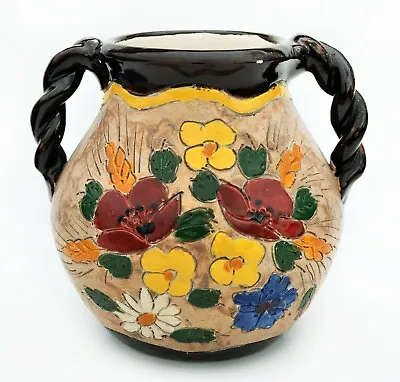 Vallauris By Jerome Massier Pottery Earthenware Vase Colorful Ceramics Flowers • $45