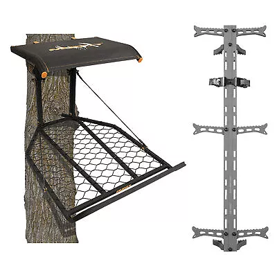 Muddy The Boss XL Hang On Tree Stand & Hawk Helium Set Of 3 Climbing Sticks • $215.99