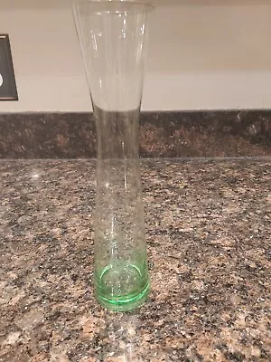 Vintage Green Glass Vase W/ Grape Design • $0.99