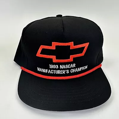 NEW Vintage Chevrolet 1993 NASCAR Manufacturer’s Champion Rope Snapback Hat NOS • $34.99