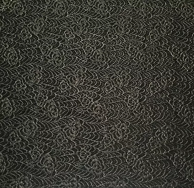 Lace Fabric Gold Silvery Black Floral Sold By The Metre • £4.99