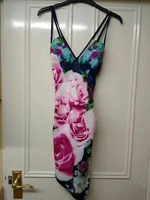 £1.95 • Buy Lovely Ginger Fizz Asos Floral Bodycon Strappy Dress Size 6