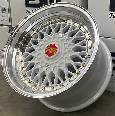 $940 • Buy 16x9 +15 White 4x100 5x100 ESM-02R Wheels Rims VW Jetta Golf GTI