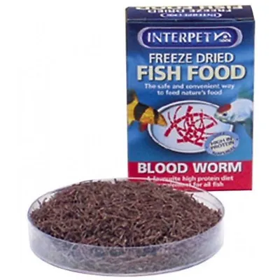 Interpet Freeze Dried Fish Food BloodWorm Red Protien Diet All Fish Turtles 4g • £5.55