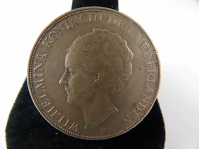 1930 Netherlands 2 1/2 Gulden Silver Coin - Queen Wilhelmina (2) • $20