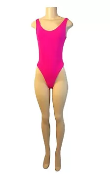 Body Wrappers Aerobics Hot Pink Leotard Bodysuit Unitard Size Small High Leg Cut • $26.50