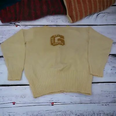 VTG 1961 Geneva College Sweater Collegiate Pacific Tennis WPC Champs Size LG • $31.99