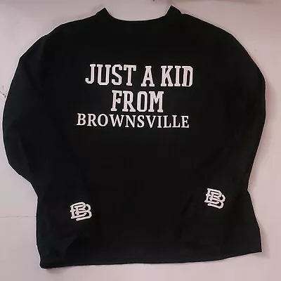 Mike Tyson Just A Kid From Brownsville Sweatshirt RARE Medium Long Sleeve Black  • $24.99
