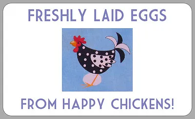 Happy Chickens Egg Box Carton Self-Adhesive Labels Small Freshly Laid Stickers • £2.70