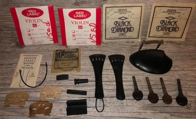 $0.99 • Buy LOT Vintage Violin Fiddle PART & PIECE String Tail Adjuster BRIDGE Pegs Chinrest