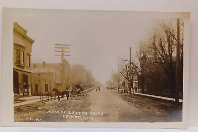 C1910 Main Street Looking South Verona WI RPPC Postcard • $7.99