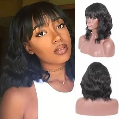 Cosplay Lolita Hair Short Wavy Wigs Synthetic Wig With Bangs  Women • £11.57