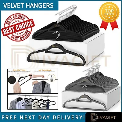 £42.95 • Buy Coat Clothes Clothing Hangers Velvet Velour Non Slip Flocked Trouser Hangers NEW