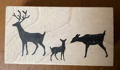 Memory Box Deer Family Silhouette Rubber Stamp Forest Wilderness Outdoors Woods • $9.95