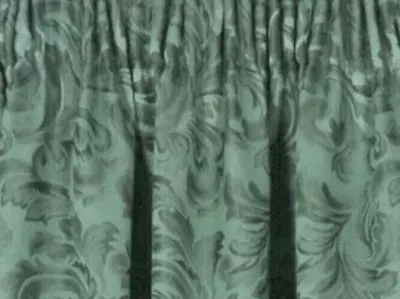 Alpine Green Damask Jacquard Pair Of  Pencil Pleat Fully Lined Curtains: 45 X72  • £22.50