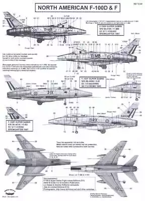 Berna Decals 1/72 NORTH AMERICAN F-100D F-100F SUPER SABRE French Air Force • $14.99