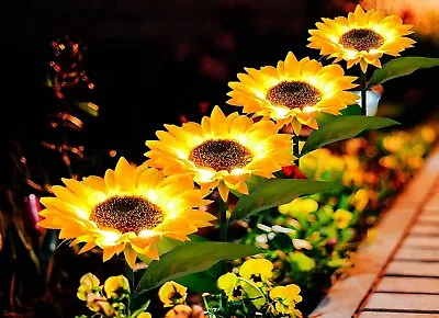 Solar LED Light Sunflower Outdoor Garden Stake Lights Waterproof Yard Lamp Decor • $64.99