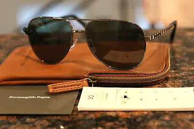 Ermenegildo Zegna Mens Polarized Zeiss Lens Aviator Sunglasses MADE IN ITALY NEW • $149.99