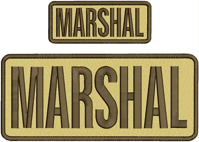 Marshal Emb Patch 4x10 And 2x5 Hook On Back /tan/brown • $15.99