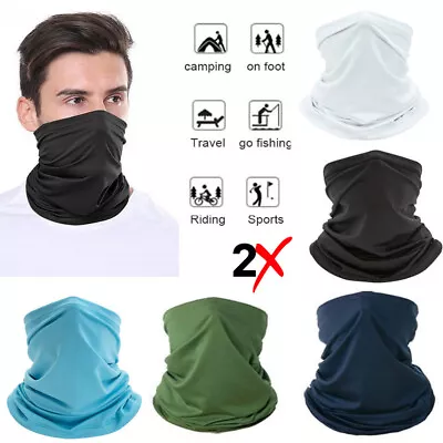 2x Bandana Face Covering Mask Biker Gaiter Tube Snood Scarf Neck Cover Seamless • £2.99