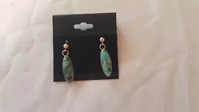 Vintage RARE Collectors Native American Zuni Silver Post Turquoise Earrings • $18