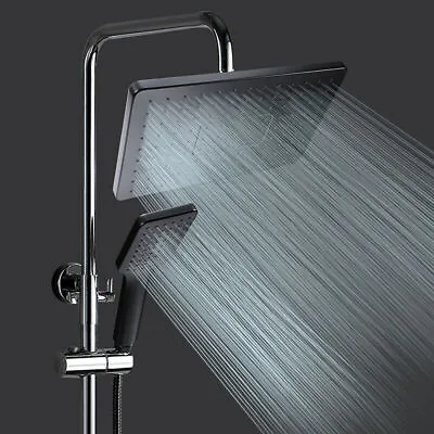 $33.99 • Buy Bathroom Rainfall & Waterfall Shower Head With Handheld Spray Mixer Set Black US