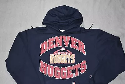 Denver Nuggets Vintage Hoodie Sweatshirt Champion Navy L 90s Nikola Jokic Jersey • $51.50