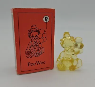 Vintage Mosser Glass PeeWee Clown Letter  R  Lemon Yellow Glass In Box  • $10