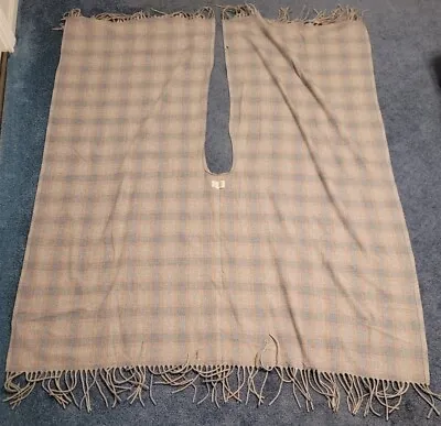 VINTAGE Pendleton Virgin Wool Wrap Shawl Scarf Checkered 56  X 66  LONG • $44.99